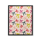Festive Bows And Ribbons Pattern Framed Canvas Print Gallery Image 6