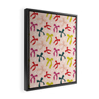 Festive Bows And Ribbons Pattern Framed Canvas Print Gallery Image 2