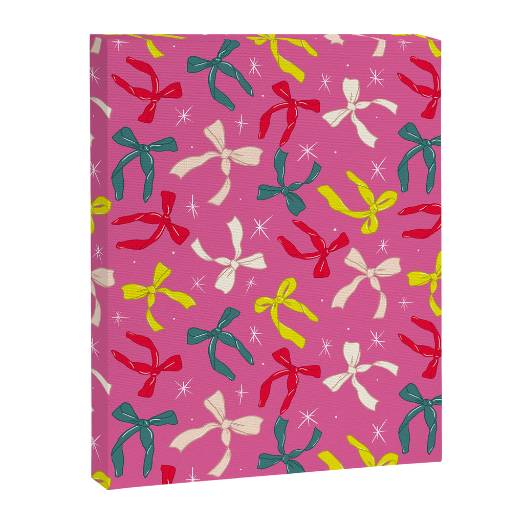 Festive Bows on Pink Background Canvas Print Gallery Image 6