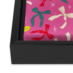 Festive Bows on Pink Background Framed Canvas Print Gallery Image 3