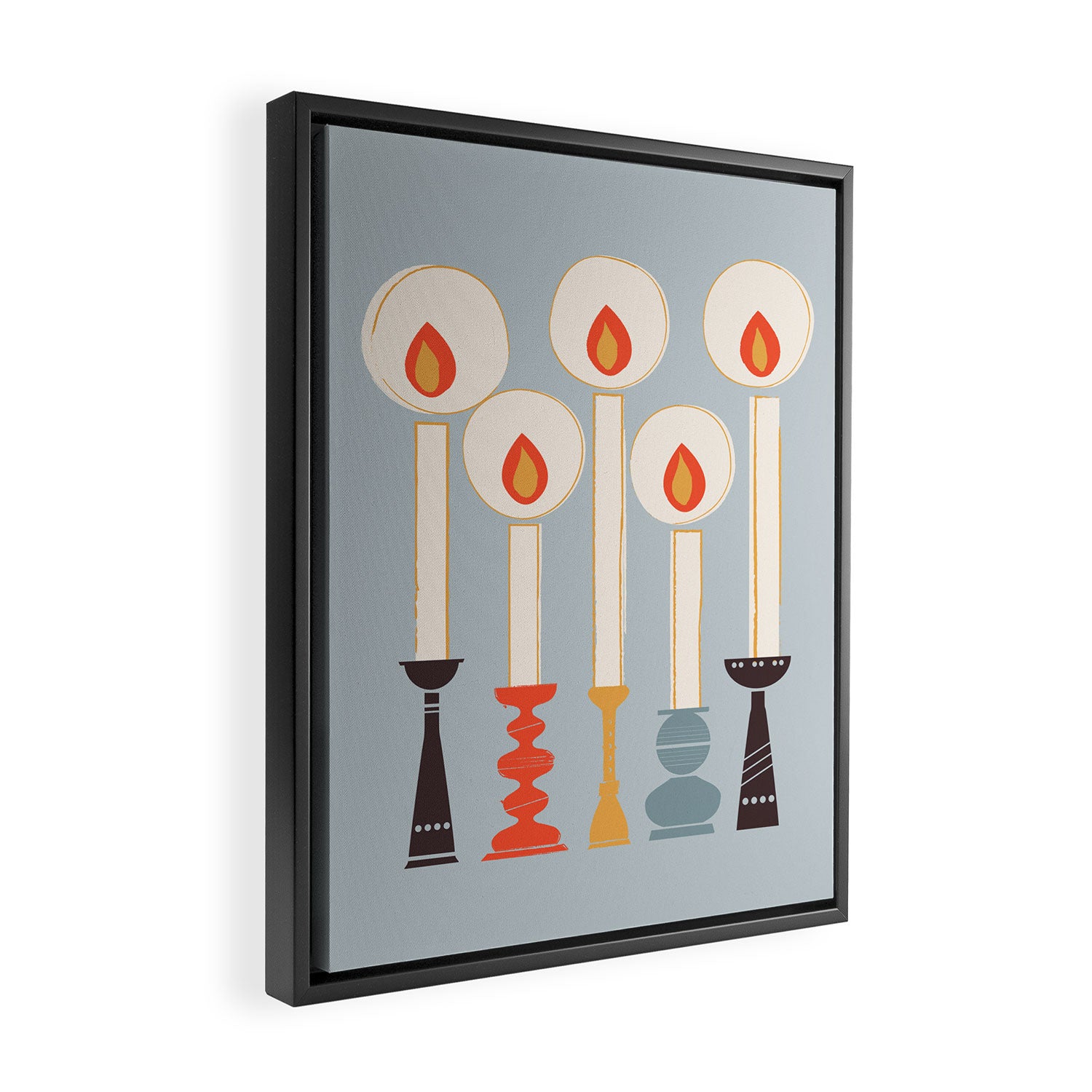 Festive Candles Framed Canvas Print Gallery Image 2