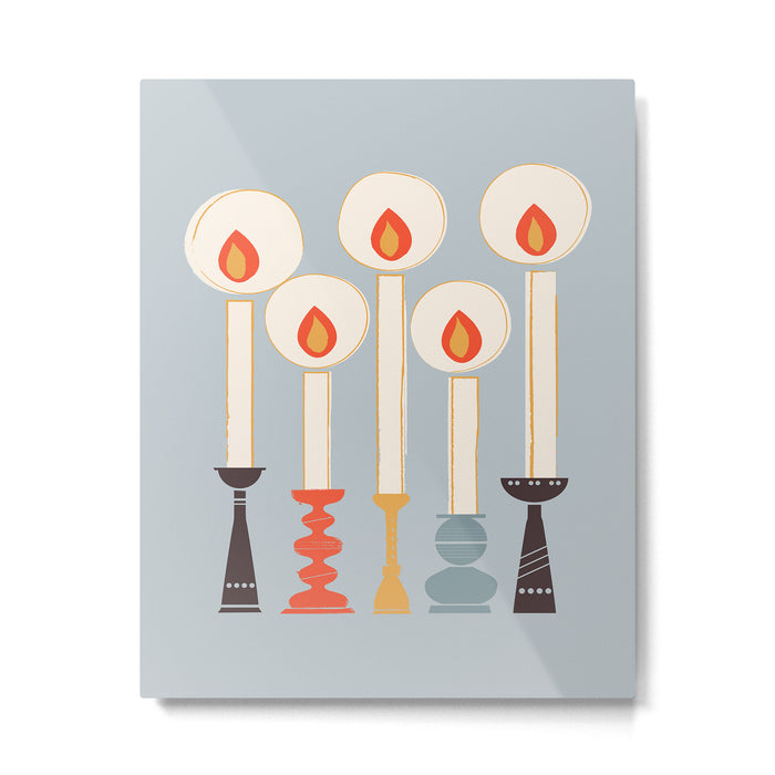 Festive Candles Metal Print Gallery Image 1