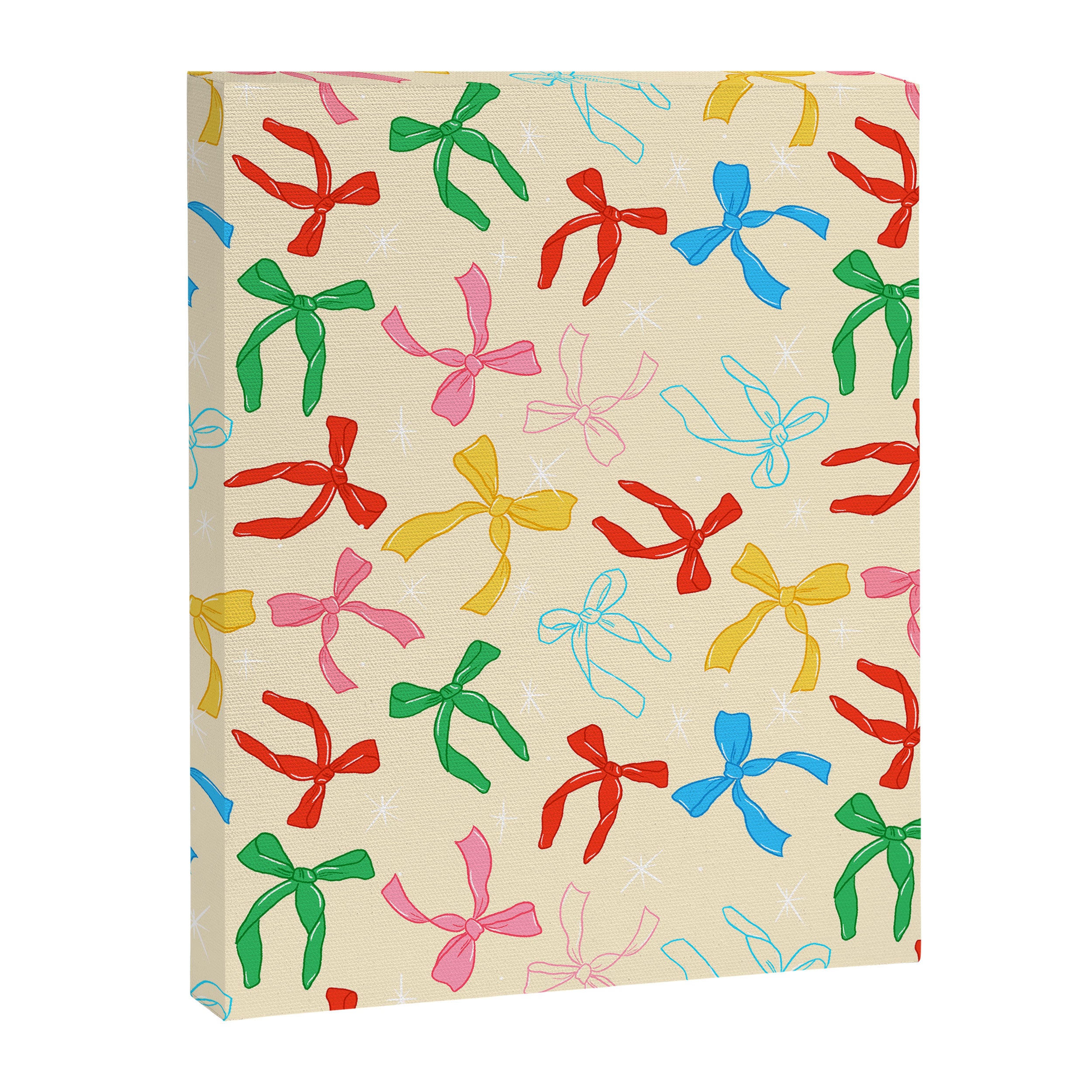 Festive Coquette Bow Pattern on Cream Canvas Print Gallery Image 6