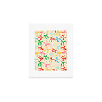 Festive Coquette Bow Pattern on Cream Art Print Gallery Image 1