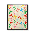 Festive Coquette Bow Pattern on Cream Framed Canvas Print Gallery Image 6