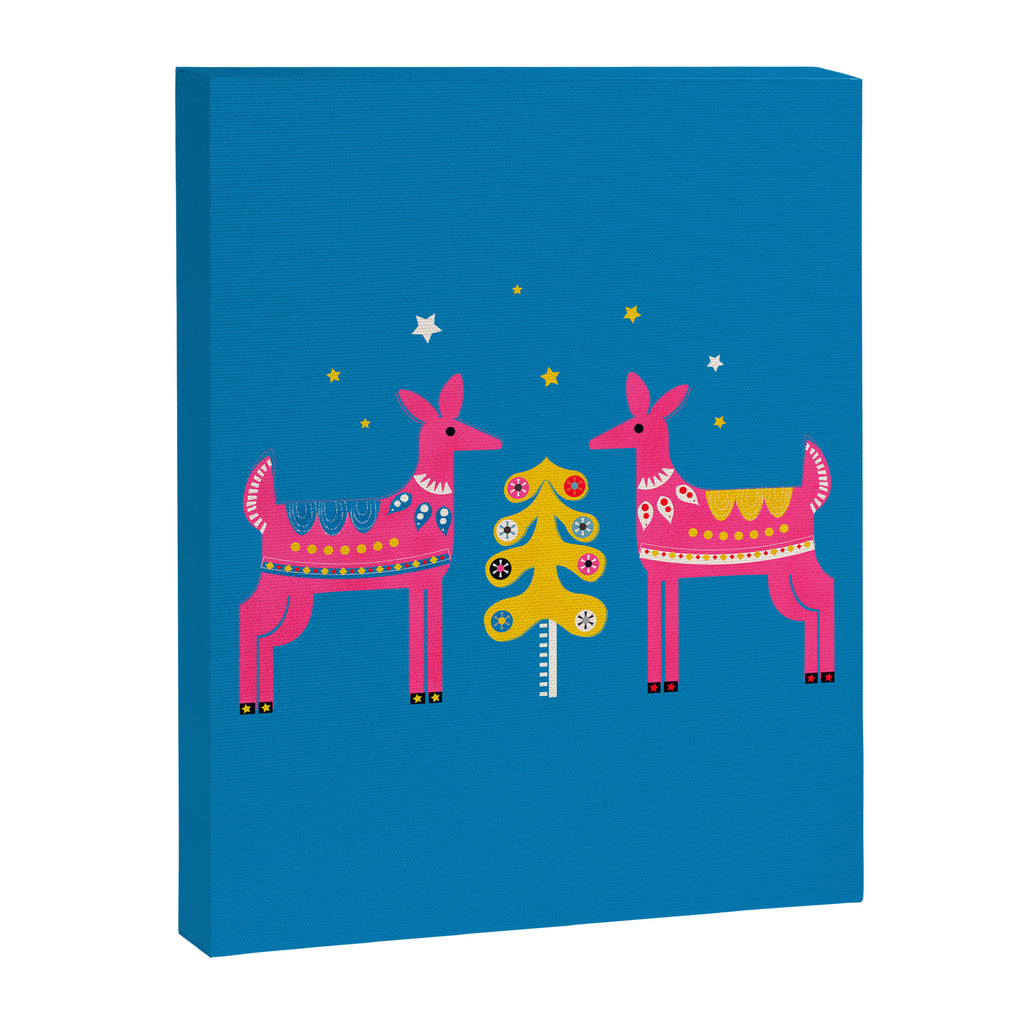 Festive Deers In Hot Pink Canvas Print Gallery Image 8