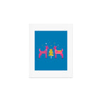 Festive Deers In Hot Pink Art Print Gallery Image 1