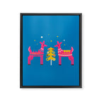 Festive Deers In Hot Pink Framed Canvas Print Gallery Image 8