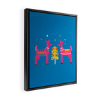 Festive Deers In Hot Pink Framed Canvas Print Gallery Image 2