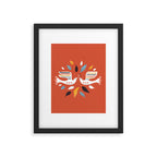 Festive doves - folk illustration Framed Art Print Gallery Image 6