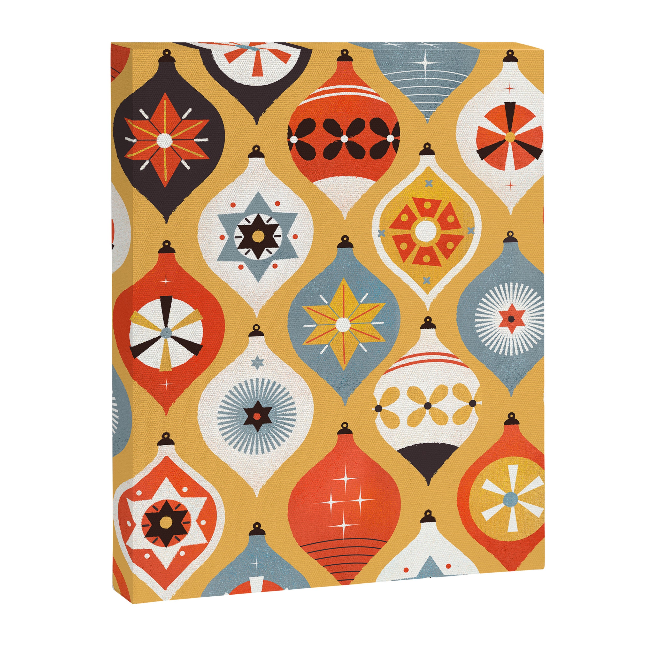 Festive Old-fashioned Christmas Tree Baubles Canvas Print Gallery Image 8