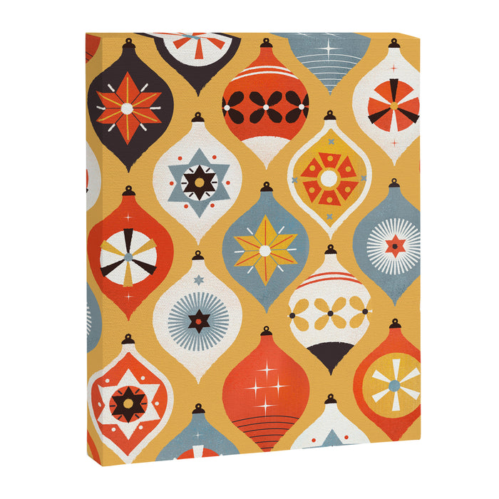 Festive Old-fashioned Christmas Tree Baubles Canvas Print Gallery Image 1