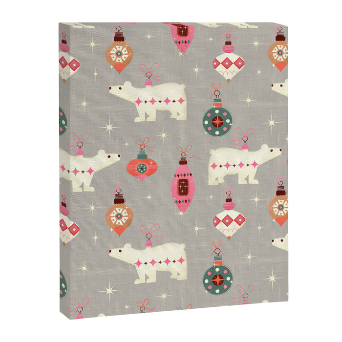 Festive Ornaments And Polar Bear Canvas Print Gallery Image 1