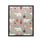 Festive Ornaments And Polar Bear Framed Canvas Print Gallery Image 8