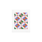 Festive Quilted Starburst Pattern - Vibrant Holiday Design Art Print Gallery Image 1