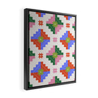 Festive Quilted Starburst Pattern - Vibrant Holiday Design Framed Canvas Print Gallery Image 2