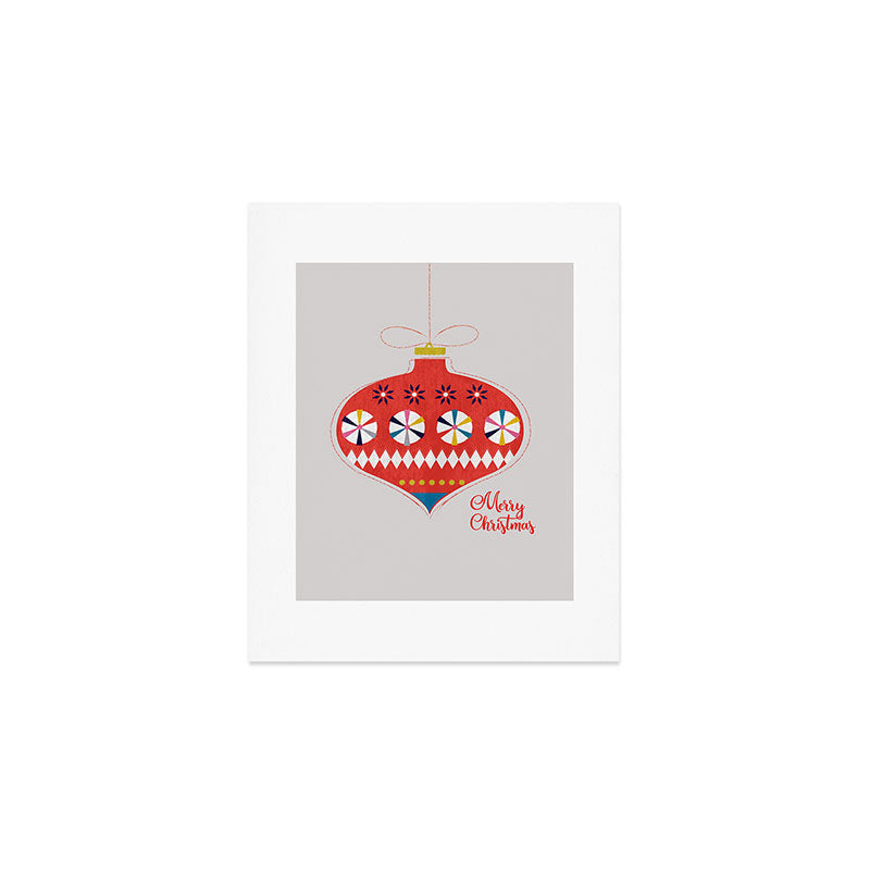 Festive red retro bauble Art Print Gallery Image 1