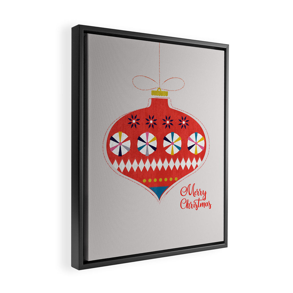 Festive red retro bauble Framed Canvas Print Gallery Image 2