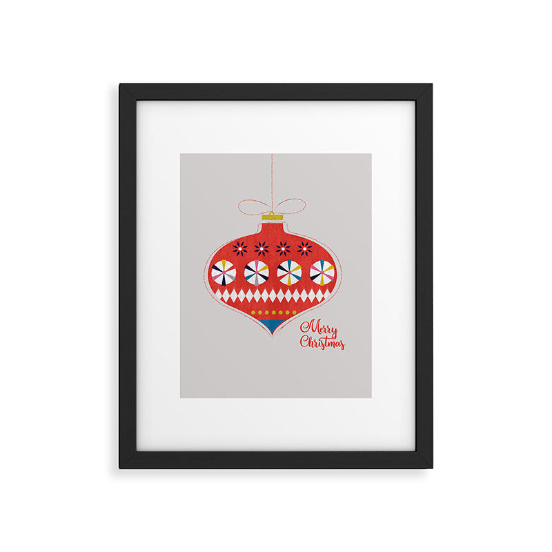 Festive red retro bauble Framed Art Print Gallery Image 6