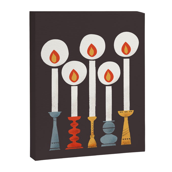 Festive Retro Candles Canvas Print Gallery Image 1