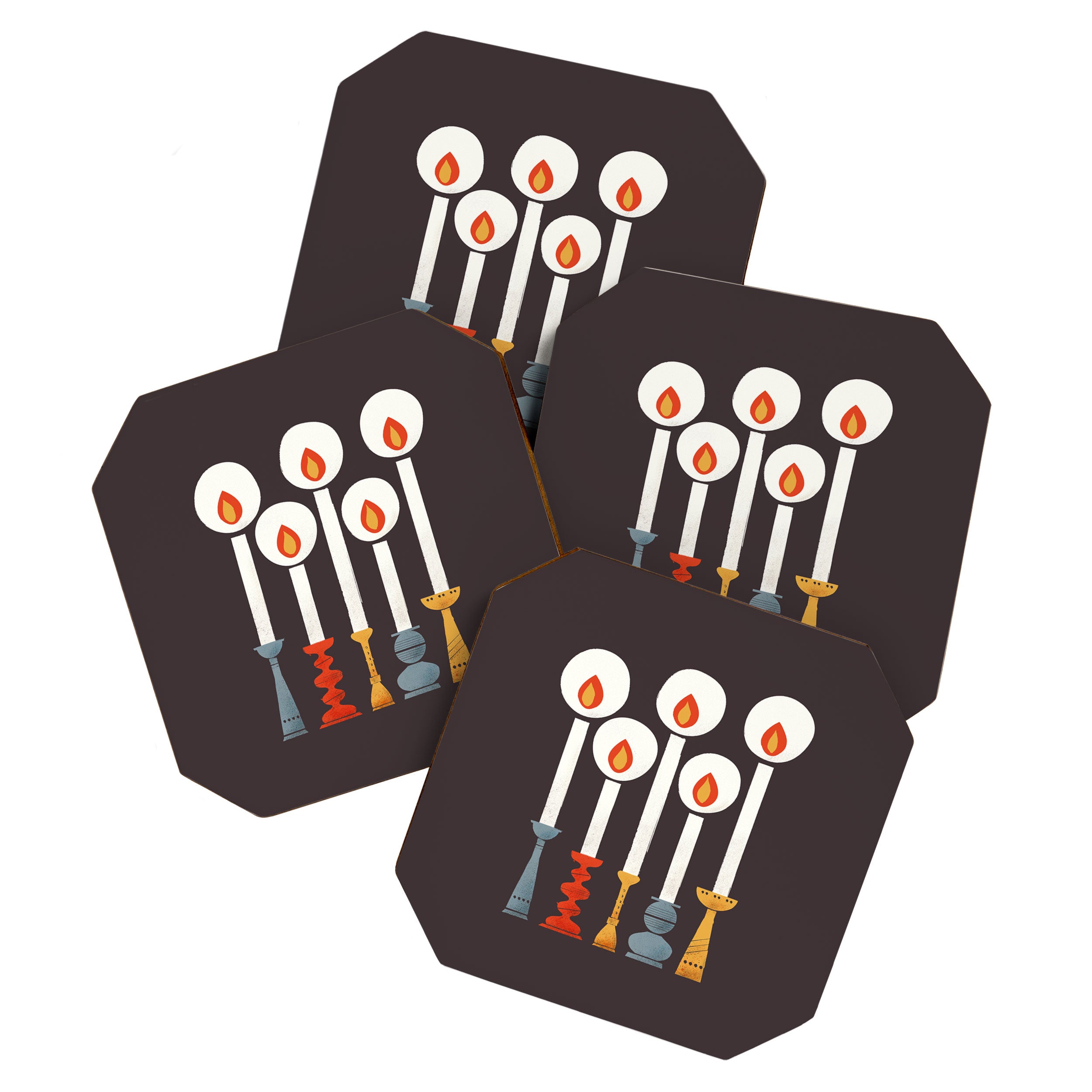 Festive Retro Candles Coaster Gallery Image 1