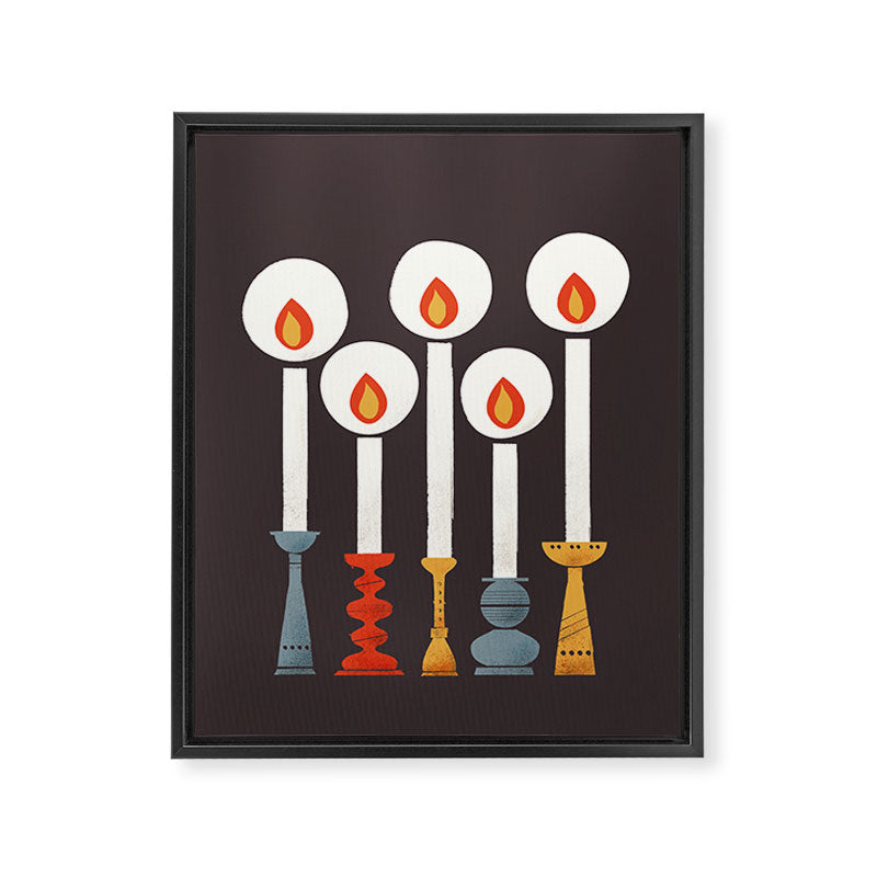 Festive Retro Candles Framed Canvas Print Gallery Image 8