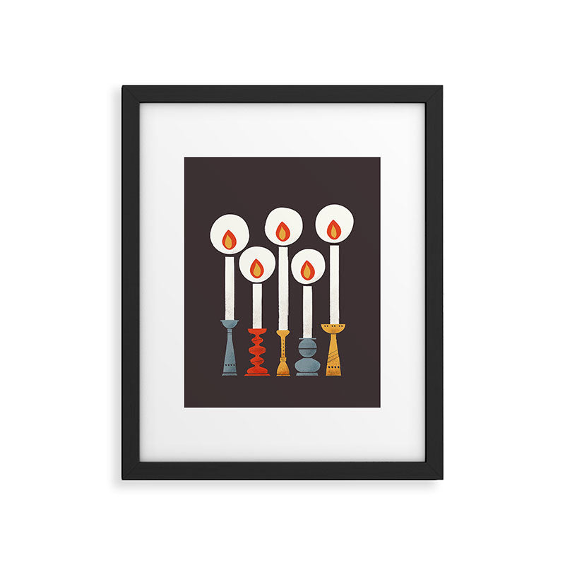 Festive Retro Candles Framed Art Print Gallery Image 6