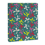 Festive Ribbons Pattern On Teal Canvas Print Gallery Image 6