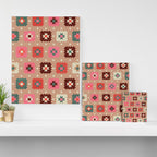 Festive Winter Quilt Tiles With Stars Canvas Print Gallery Image 3