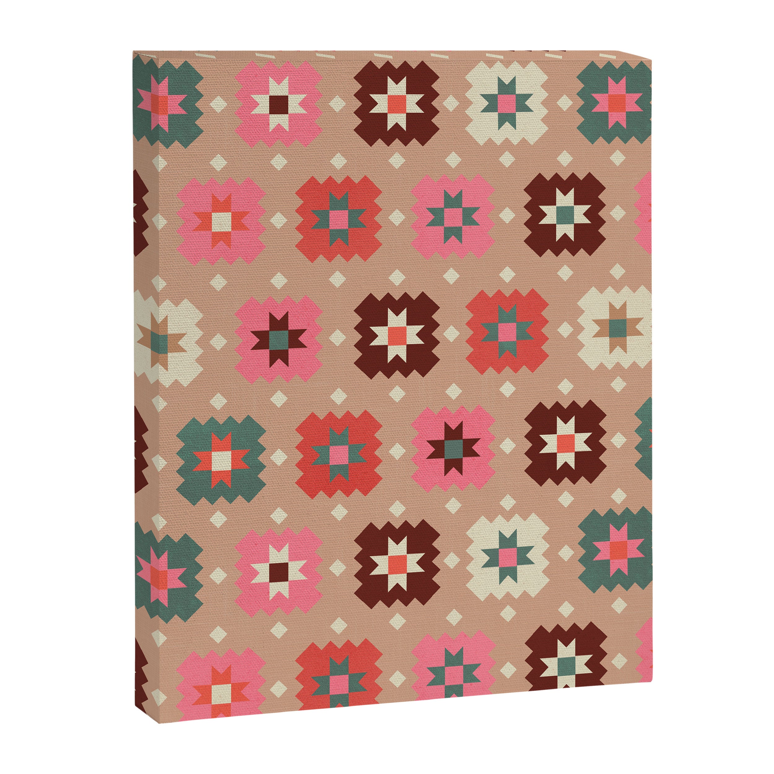 Festive Winter Quilt Tiles With Stars Canvas Print Gallery Image 8