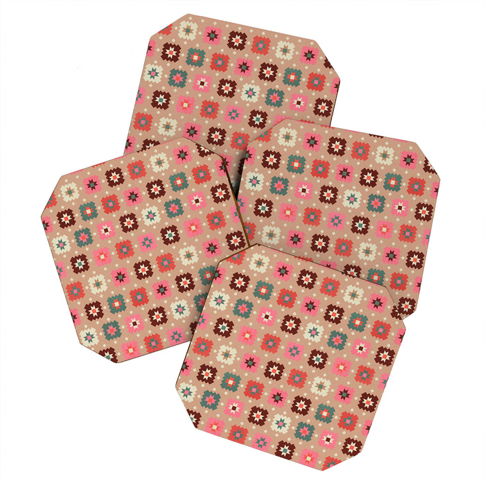 Festive Winter Quilt Tiles With Stars Coaster Gallery Image 1
