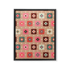 Festive Winter Quilt Tiles With Stars Framed Canvas Print Gallery Image 8