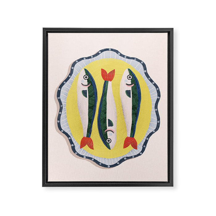 Fish On A Plate Framed Canvas Print Gallery Image 1