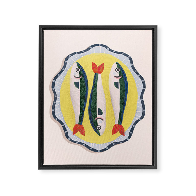 Fish On A Plate Framed Canvas Print Gallery Image 6