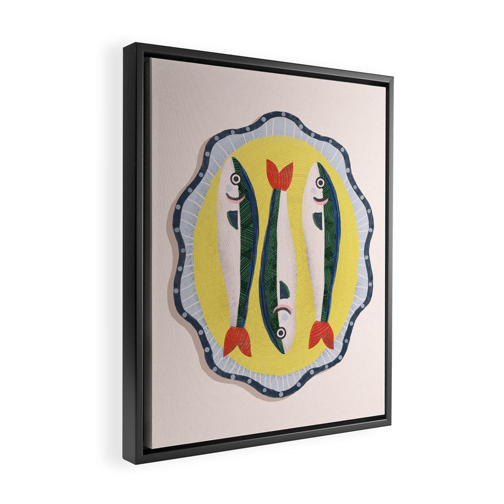 Fish On A Plate Framed Canvas Print Gallery Image 2