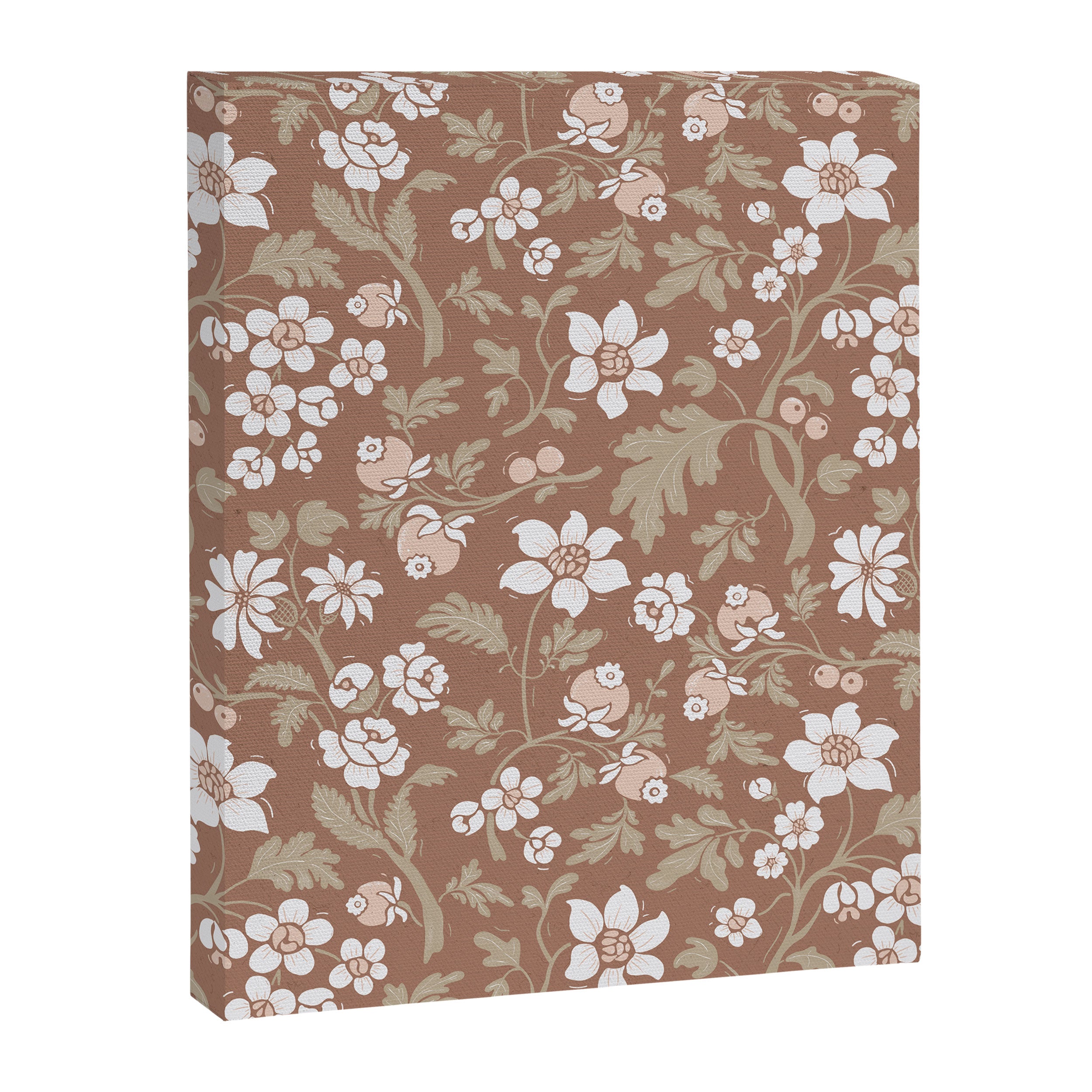 Floral Mocha Mousse Pattern Canvas Print Gallery Image 8
