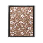 Floral Mocha Mousse Pattern Framed Canvas Print Gallery Image 8