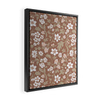 Floral Mocha Mousse Pattern Framed Canvas Print Gallery Image 2