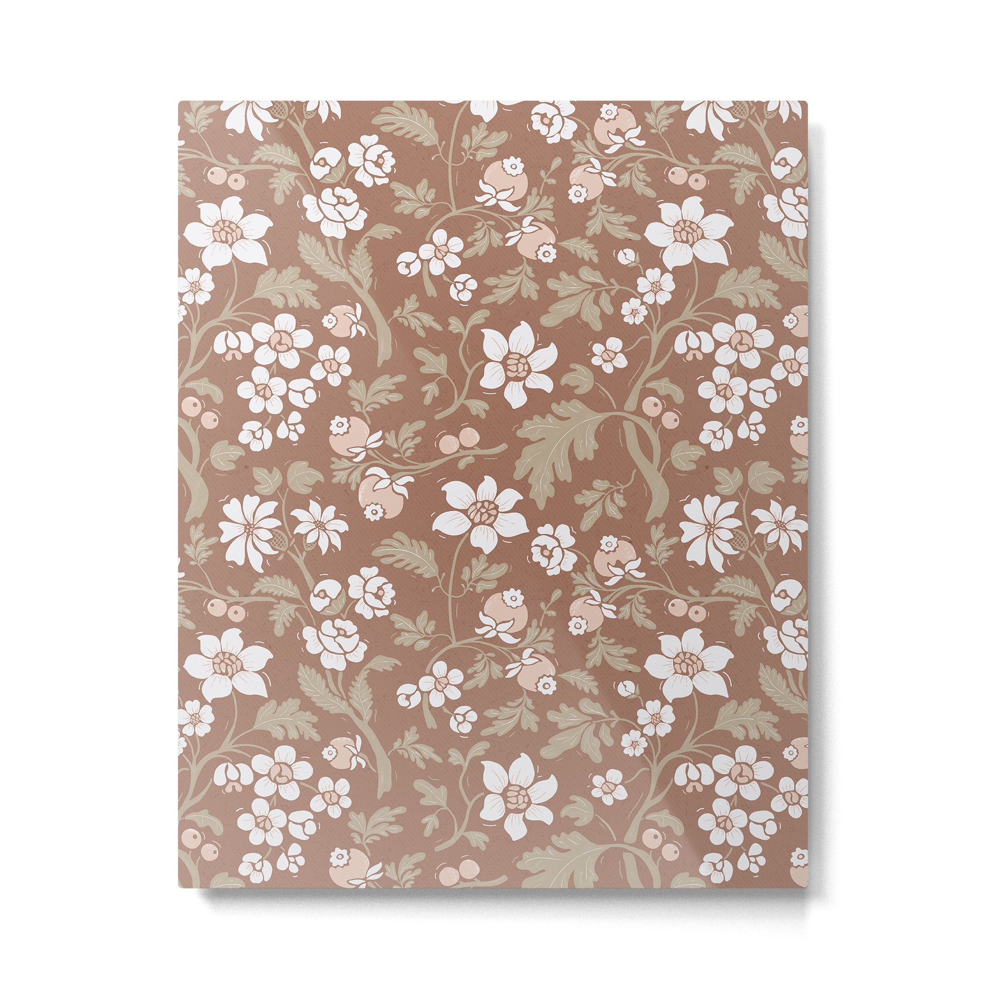 Floral Mocha Mousse Pattern Metal Print Gallery Image 6