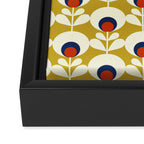 Flowers geometry mustard - retro pattern no3 Framed Canvas Print Gallery Image 3
