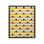 Flowers geometry mustard - retro pattern no3 Framed Canvas Print Gallery Image 8