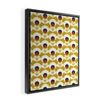 Flowers geometry mustard - retro pattern no3 Framed Canvas Print Gallery Image 2