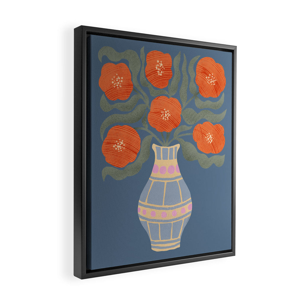 Flowers In A Vase Framed Canvas Print Gallery Image 2