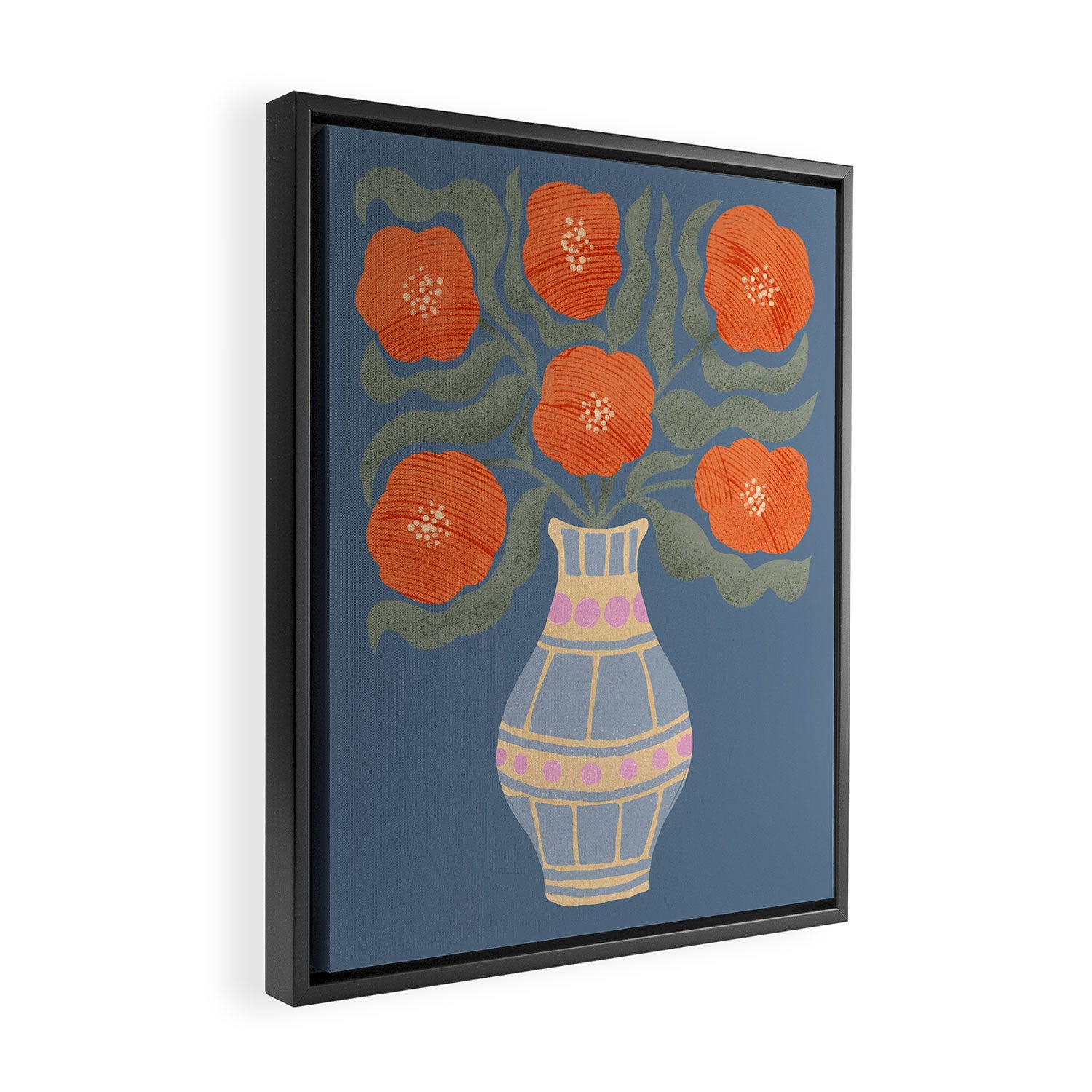 Flowers In A Vase Framed Canvas Print Gallery Image 2
