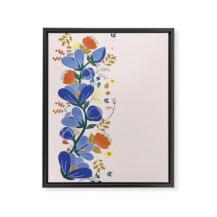 folk spring flowers no2 Framed Canvas Print Gallery Image 1