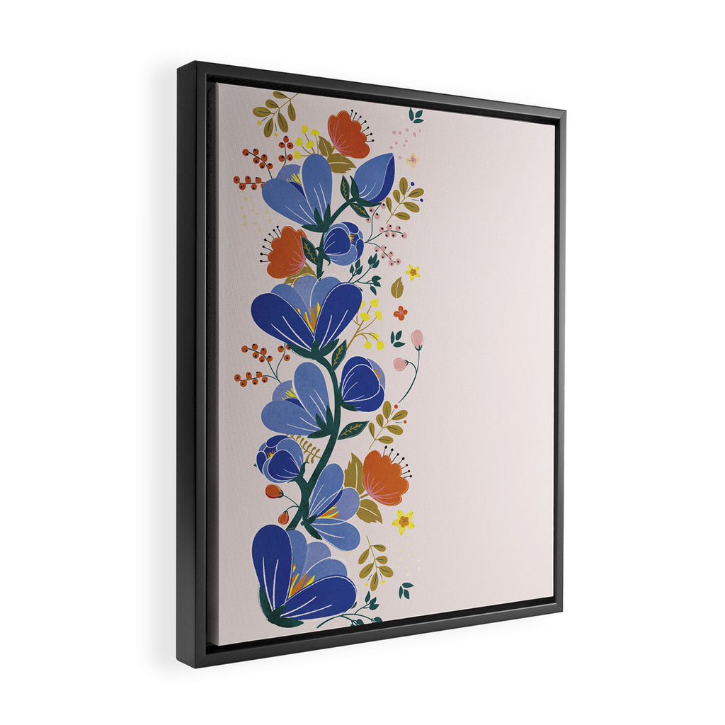 folk spring flowers no2 Framed Canvas Print Gallery Image 2