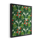 Frogs And Wild Strawberries On Pale Green Framed Canvas Print Gallery Image 2