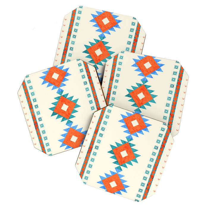 geometry navajo pattern no3 Coaster Gallery Image 1