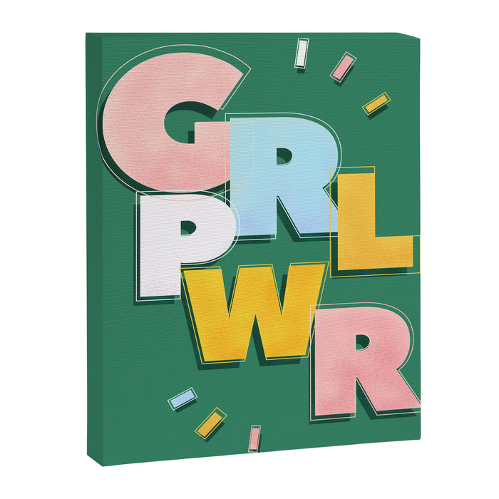 GIRL POWER - green Canvas Print Gallery Image 1