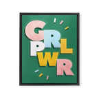 GIRL POWER - green Framed Canvas Print Gallery Image 8